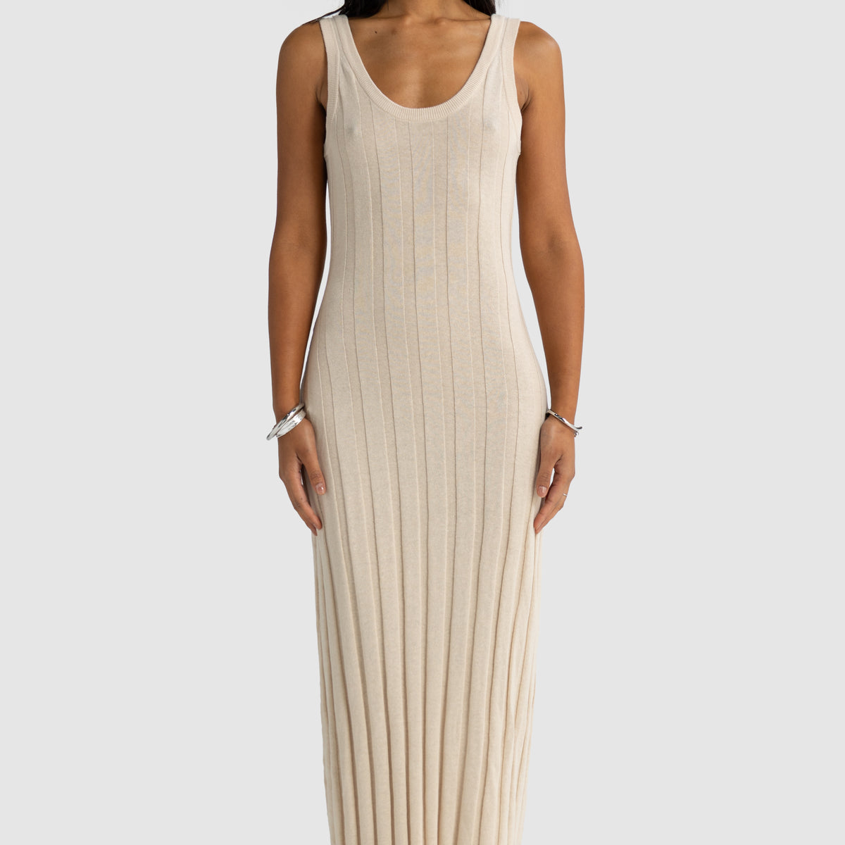 ORTC Women's Amara Full Length Knit Dress Oat ORTC Clothing Co ORTC Women's Amara Full Length Knit Dress Oat ORTC Clothing Co