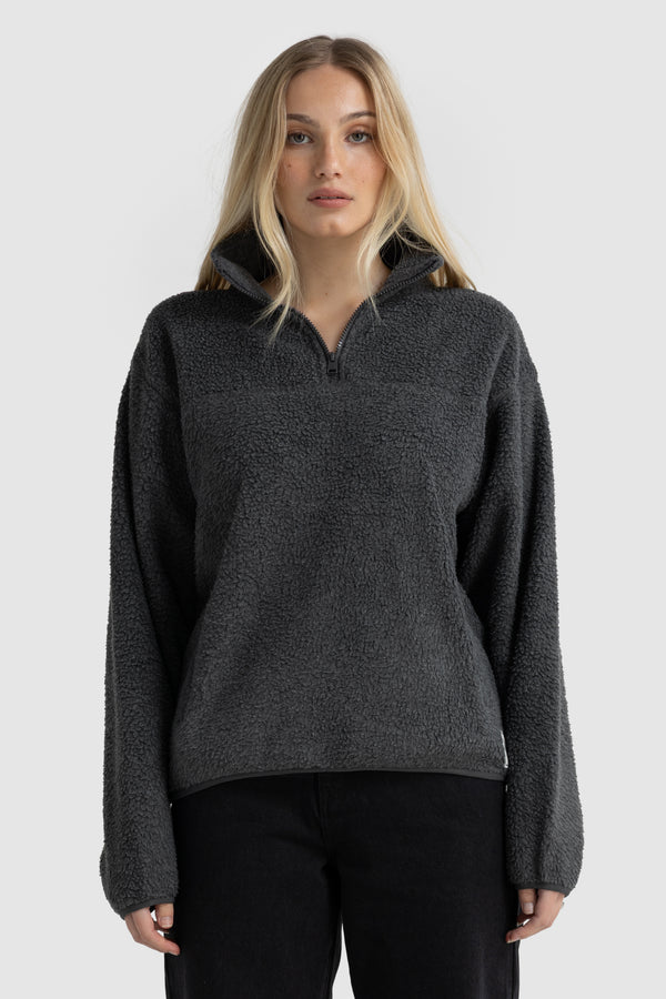 Sherpa Fleece Quarter Zip Charcoal