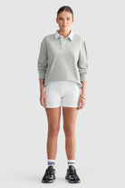 Female model is an AU8/US4 and wearing a size medium for a relaxed fit