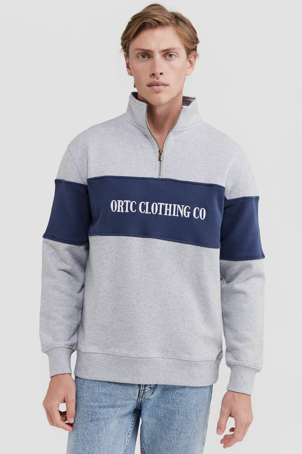 Classic Logo Quarter Zip Grey Marle