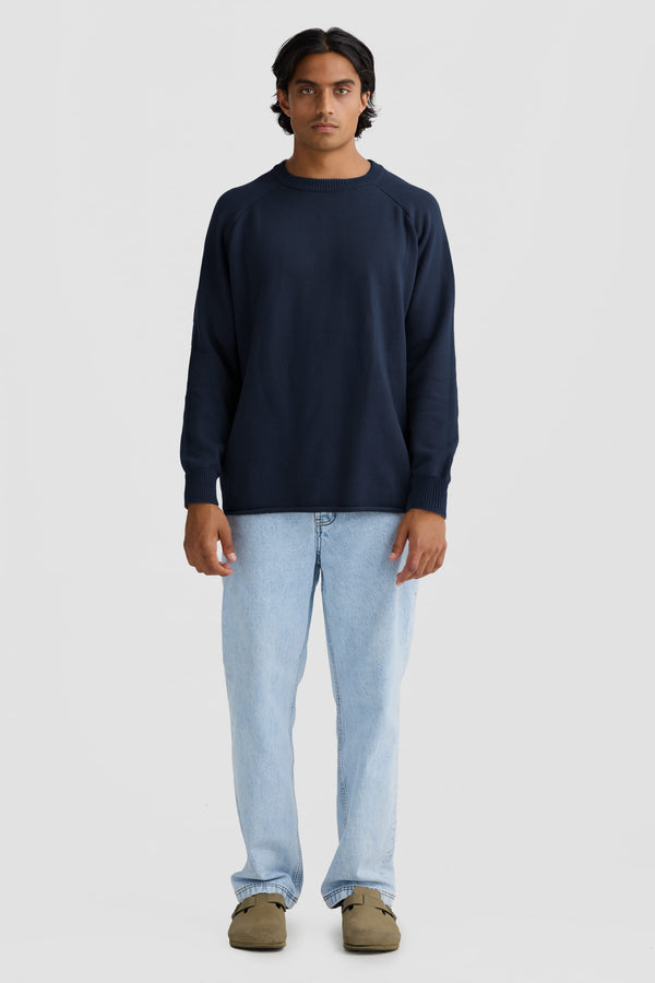 Atlas Knit Crew French Navy