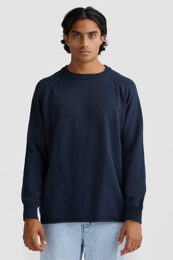 Atlas Knit Crew French Navy