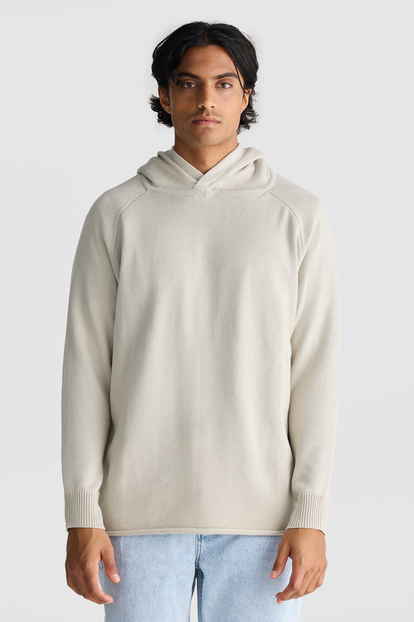 Atlas Knit Hoodie Bone