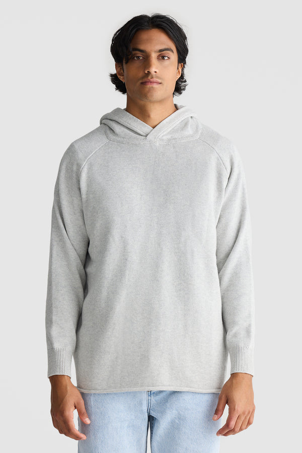 Atlas Knit Hoodie Grey Marle