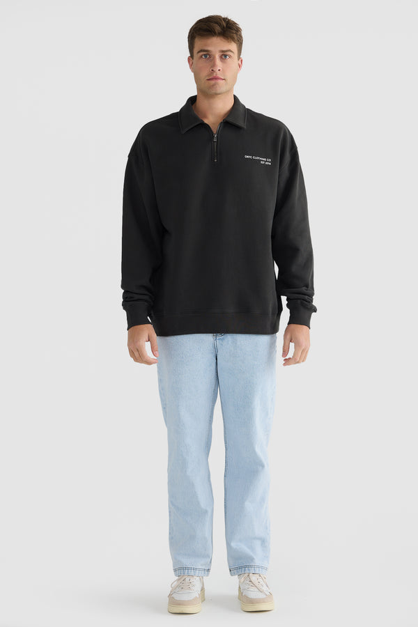 Oliver Quarter Zip Washed Black