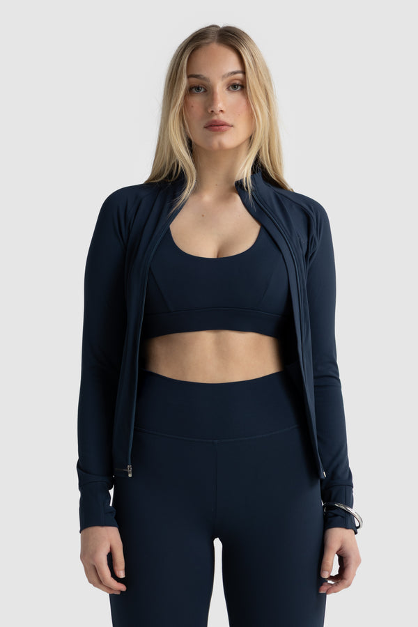 Eva Zip Front Jacket Navy